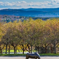 “Honor,” a life-size bronze sculpture by Braintree artist Karen Petersen, at The Vermont Veterans Memorial Cemetery in Randolph Center.